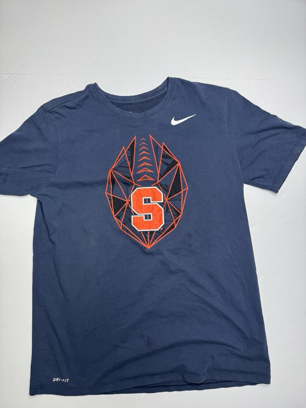 Nike Syracuse Orange T Shirt Mens L Navy Dri-FIT Football Athletic Graphic Tee
